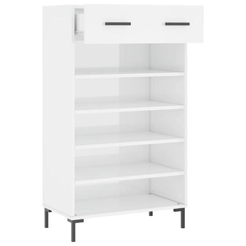 Skoreol 60x35x105 cm konstrueret træ hvid højglans