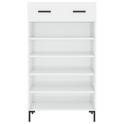 Skoreol 60x35x105 cm konstrueret træ hvid højglans