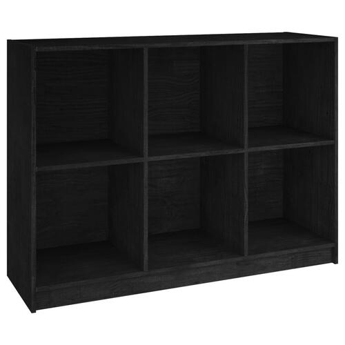 Bogreol 104x33x76 cm massivt fyrretræ sort