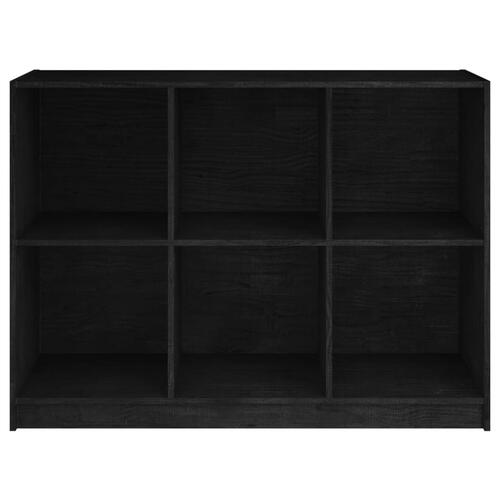 Bogreol 104x33x76 cm massivt fyrretræ sort