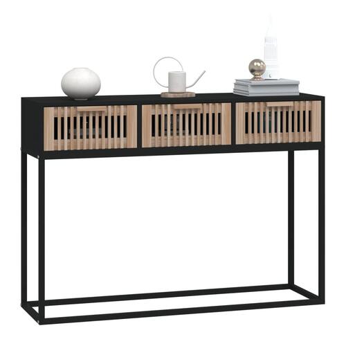 Konsolbord 105x30x75 cm konstrueret træ og jern sort