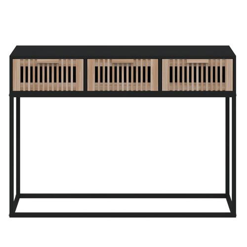 Konsolbord 105x30x75 cm konstrueret træ og jern sort