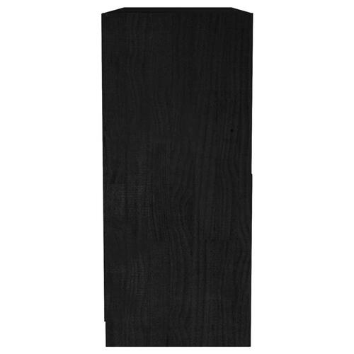 Bogreol 104x33x76 cm massivt fyrretræ sort