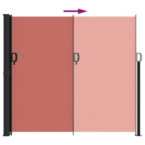 Sammenrullelig sidemarkise 180x600 cm terrakotta