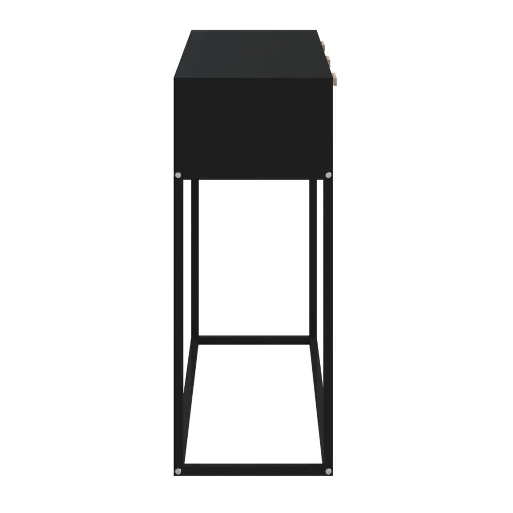 Konsolbord 105x30x75 cm konstrueret træ og jern sort