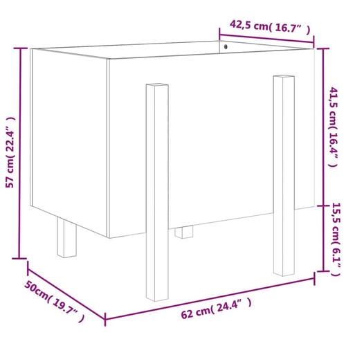 Plantekasse 62x50x57 cm massivt fyrretræ hvid