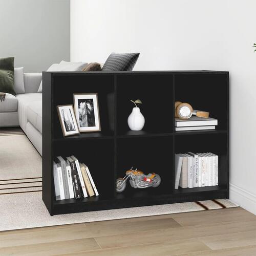 Bogreol 104x33x76 cm massivt fyrretræ sort
