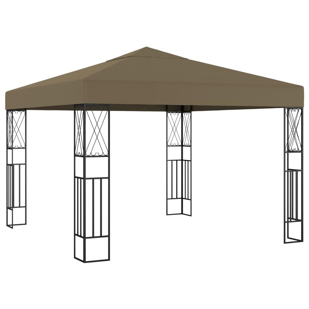 Pavillon 3x3 m stof gråbrun billede