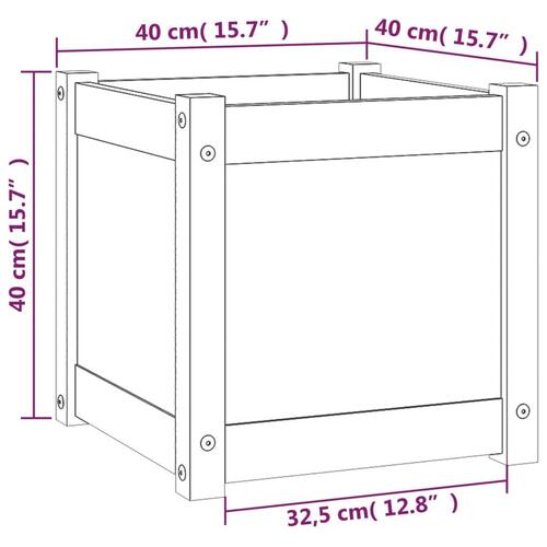Plantekasser 2 stk. 40x40x40 cm massivt fyrretræ