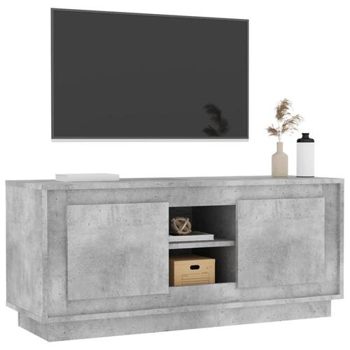 Tv-bord 102x35x45 cm konstrueret træ betongrå