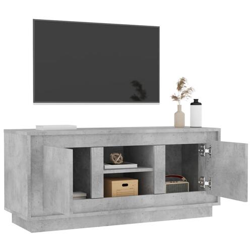 Tv-bord 102x35x45 cm konstrueret træ betongrå