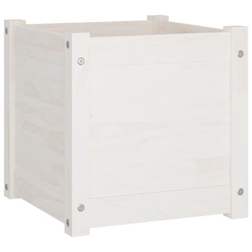 Plantekasser 2 stk. 40x40x40 cm massivt fyrretræ hvid