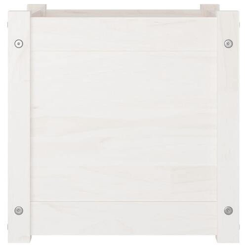 Plantekasser 2 stk. 40x40x40 cm massivt fyrretræ hvid