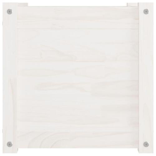Plantekasser 2 stk. 40x40x40 cm massivt fyrretræ hvid