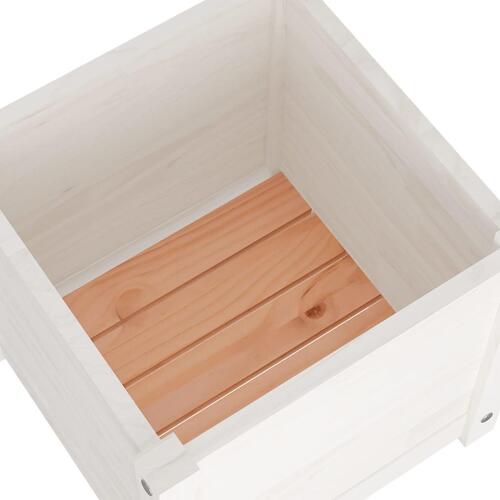 Plantekasser 2 stk. 40x40x40 cm massivt fyrretræ hvid