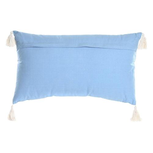 Pude 60 x 15 x 35 cm Blå Hvid