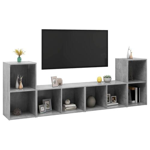 Tv-skabe 4 stk. 72x35x36,5 cm konstrueret træ betongrå