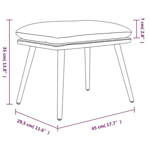 Fodskammel 45x29,5x35 cm stof cremefarvet