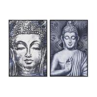 Maleri Home ESPRIT Buddha Orientalsk 83 x 4,5 x 123 cm (2 enheder)