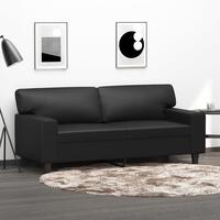 2-personers sofa 140 cm kunstlæder sort