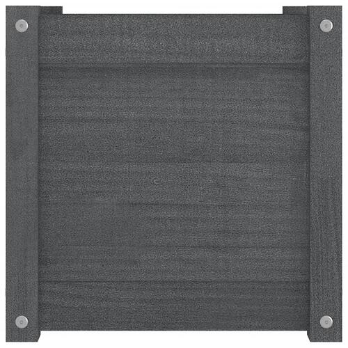 Plantekasser 2 stk. 40x40x40 cm massivt fyrretræ grå