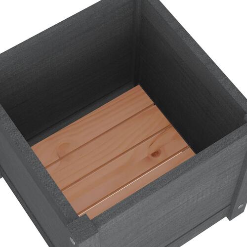 Plantekasser 2 stk. 40x40x40 cm massivt fyrretræ grå