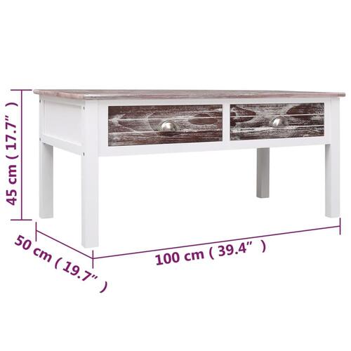 Sofabord 100 x 50 x 45 cm træ brun