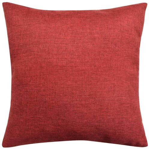 Pudebetræk 4 stk. linned-look bordeaux 50x50 cm