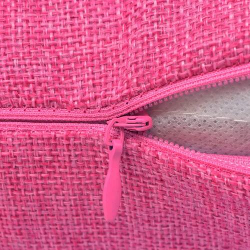 4 stk. pudebetræk linned-look pink 40x40 cm