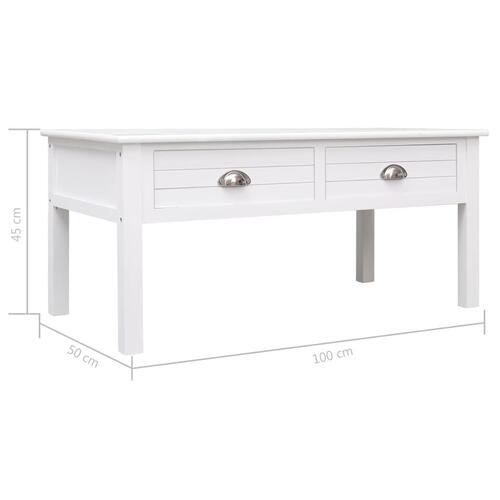 Sofabord 100 x 50 x 45 cm træ hvid