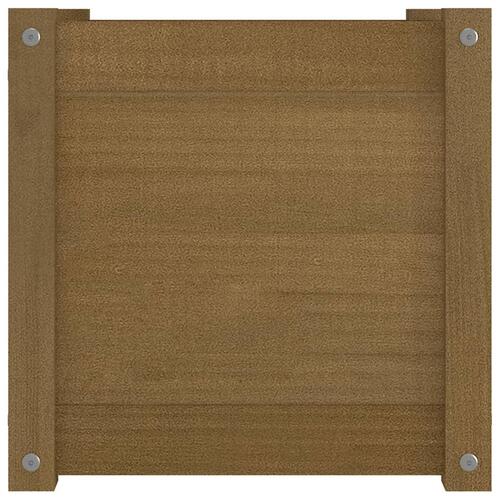 Plantekasse 40x40x40 cm massivt fyrretræ gyldenbrun