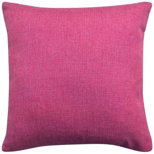 Pudebetræk 4 stk. linned-look pink 50x50 cm