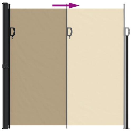 Sammenrullelig sidemarkise 200x500 cm beige