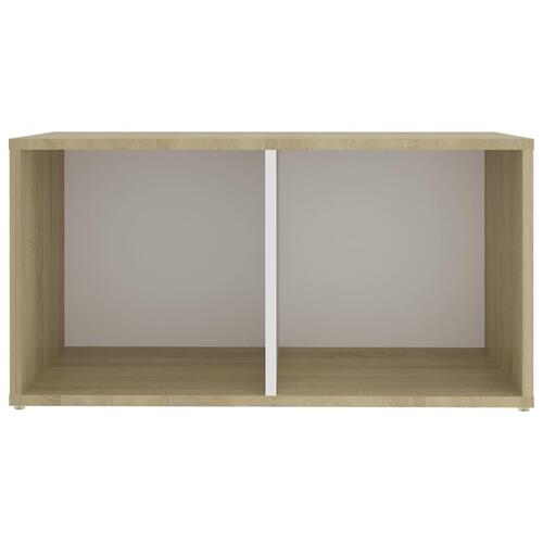 Tv-skabe 4 stk. 72x35x36,5 cm konstrueret træ hvid og sonoma-eg