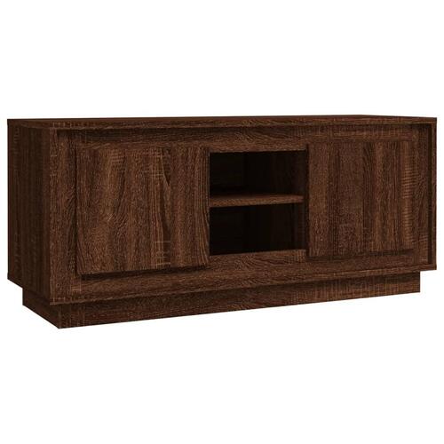 Tv-bord 102x35x45 cm konstrueret træ brun egetræsfarve