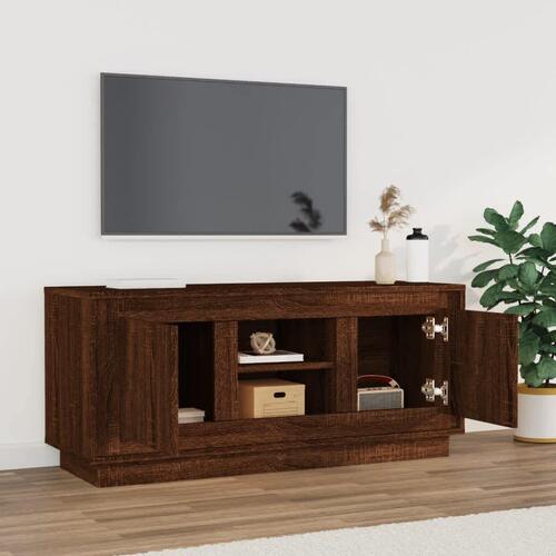 Tv-bord 102x35x45 cm konstrueret træ brun egetræsfarve