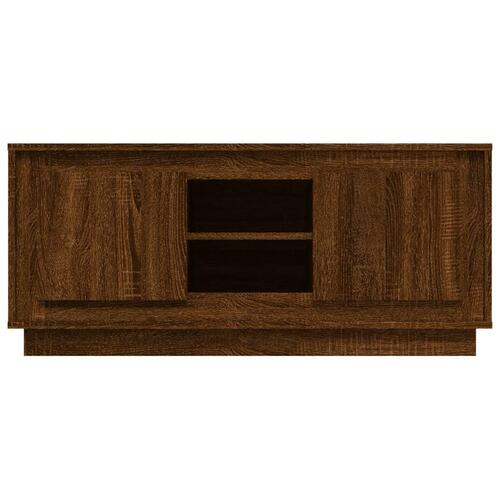 Tv-bord 102x35x45 cm konstrueret træ brun egetræsfarve