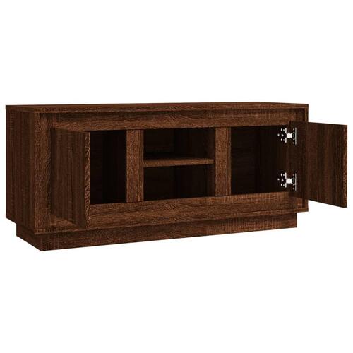 Tv-bord 102x35x45 cm konstrueret træ brun egetræsfarve