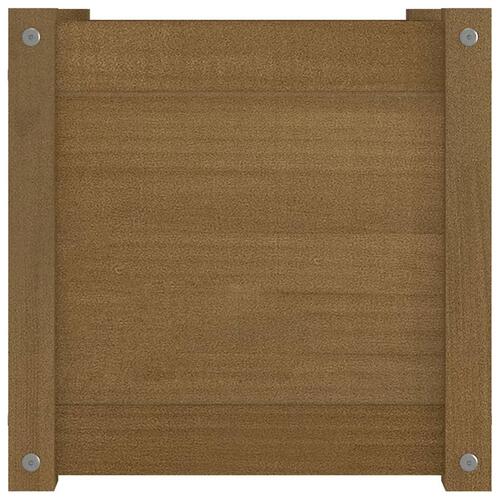 Plantekasser 2 stk. 40x40x40 cm massivt fyrretræ gyldenbrun
