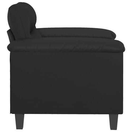 Lænestol 60 cm kunstlæder sort