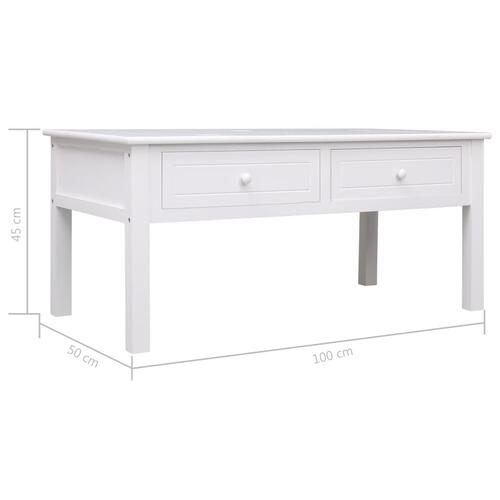 Sofabord 100 x 50 x 45 cm træ hvid
