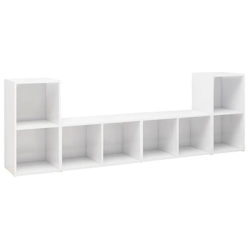 Tv-skabe 4 stk. 72x35x36,5 cm konstrueret træ hvid højglans