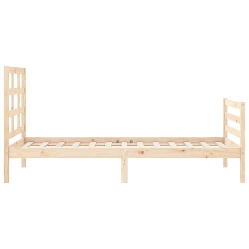 Sengeramme med sengegavl 90x200 cm massivt træ