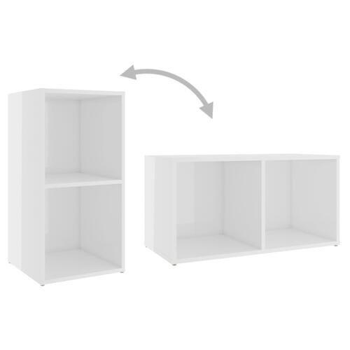 Tv-skabe 4 stk. 72x35x36,5 cm konstrueret træ hvid højglans