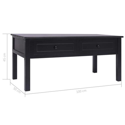 Sofabord 100 x 50 x 45 cm træ sort
