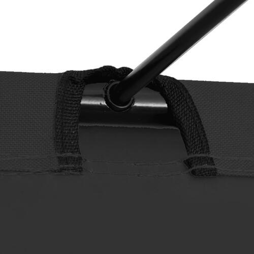 Campingsenge 2 stk.180x60x19 cm oxfordstof og stål sort
