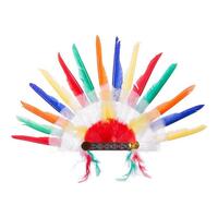 Hat Multifarvet Fjer Amerikansk Indisk 58 x 38 cm