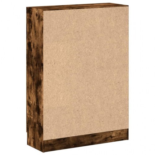 Bogskab med 2 låger - røget egetræ, 82,5 x 30,5 x 115 cm