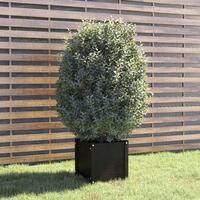 Plantekasse 40x40x40 cm massivt fyrretræ sort