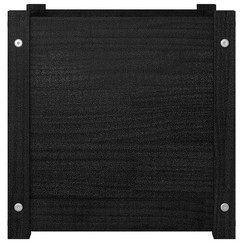 Plantekasse 40x40x40 cm massivt fyrretræ sort